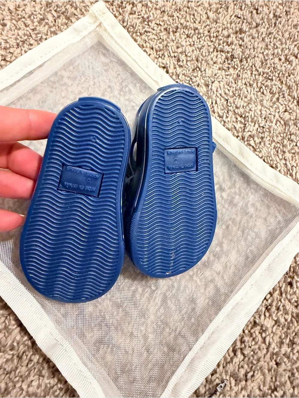 Dolce & Gabbana Kids Navy Blue Jelly Sandals with Red Logo Tabs